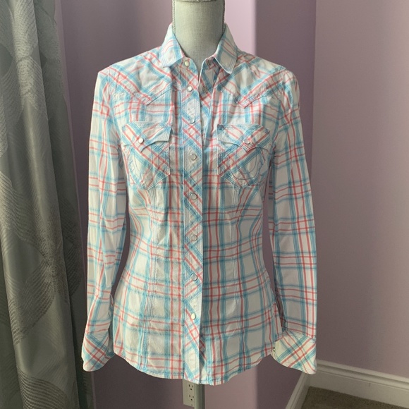 True Religion Western Fitted Plaid Shirt - Picture 1 of 9